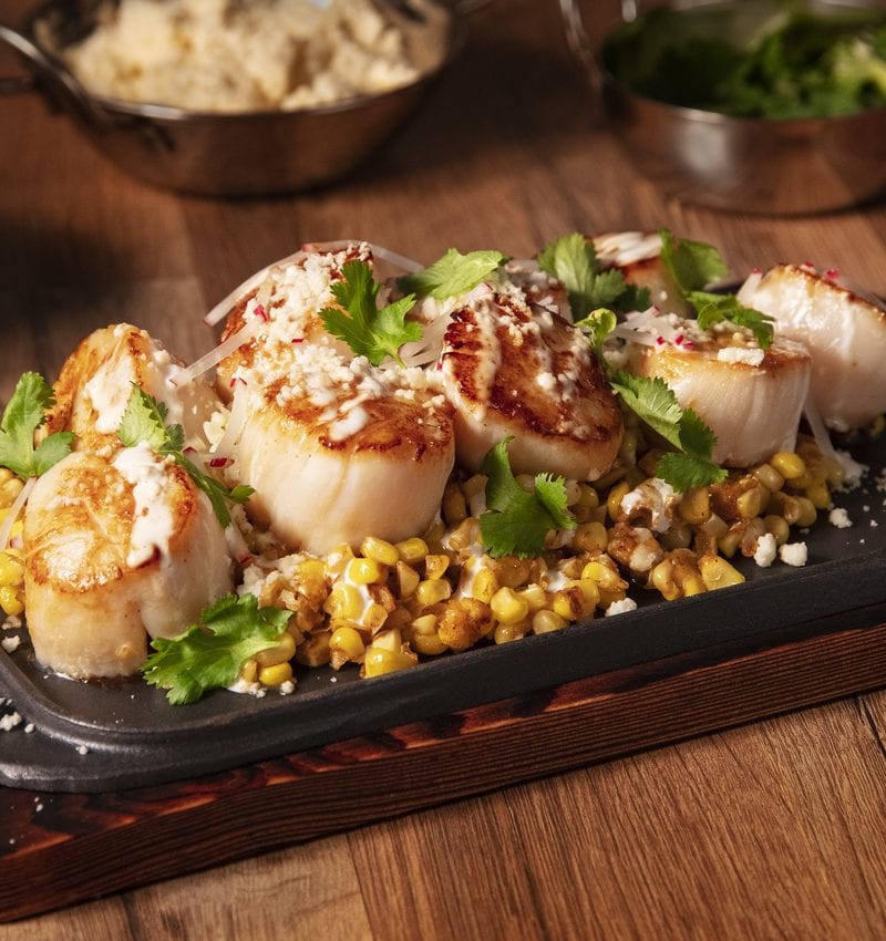 Scallops and Elotes